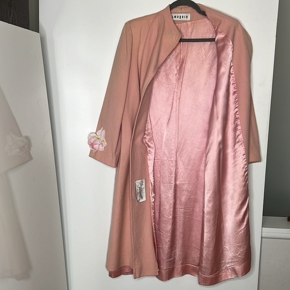 Fleurette Size 6-8 for I.Magnin Vintage Powder Pink Open Coat - Picture 5 of 15